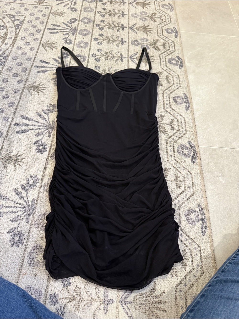 Shero Classic Black Ruched Bodycon Dress